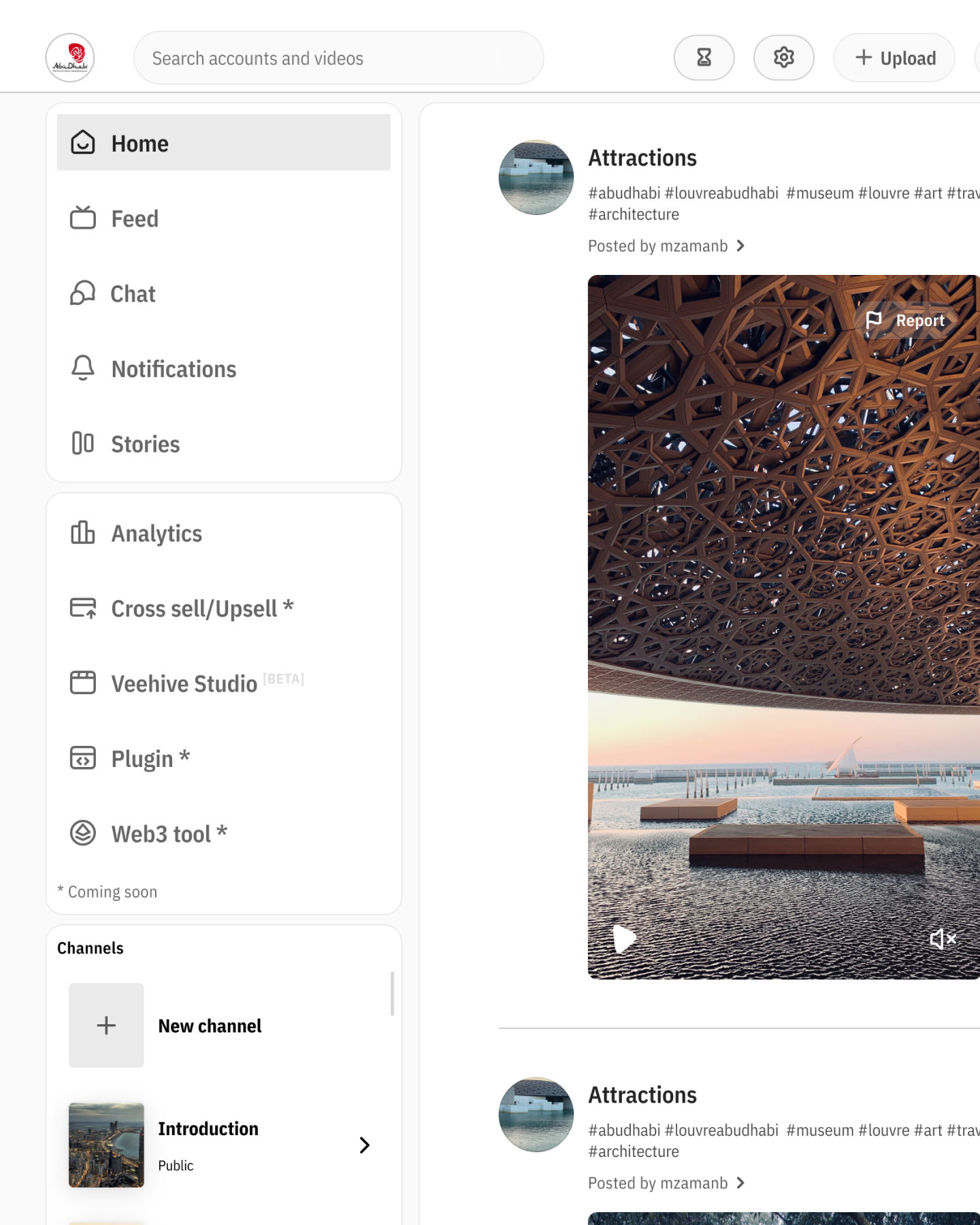 VeeHive desktop — homepage